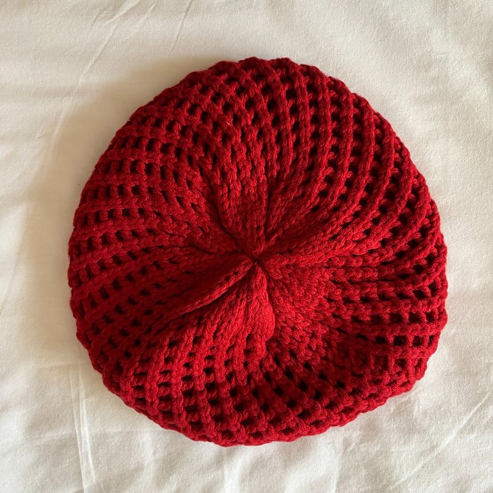 Red Crochet Winter Hat - Picture 7 of 8